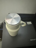 硘瓷316不銹鋼保溫杯大容量高顏值水杯子男女士便攜茶水分離泡茶杯 米白色【850ml】 曬單實(shí)拍圖