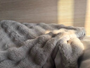 AILUKI法國高端加絨加厚水貂絨毛毯被冬天保暖毯子沙發(fā)蓋毯學(xué)生宿舍單人 可可慕莎-金棕葉 【輕奢水貂絨 星級品質(zhì)】 150cm*200cm 【單人毯】 曬單實(shí)拍圖