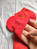 貓人紅襪子女結婚情侶一對喜字船襪夏季薄款男淺口隱形本命年紅色短襪 【好事成雙】超淺口*2 均碼 -女襪 曬單實(shí)拍圖