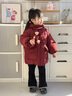 G.DUCKKIDS小黃鴨童裝女童棉服冬季新款加厚保暖女寶寶棉襖冬裝新年拜年服女 紅色【不含包包】 100 尺碼2~3歲【90-100cm】cm 曬單實(shí)拍圖