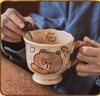 恩壽溯布朗熊高腳陶瓷杯子可愛(ài)情侶馬克杯水杯勺子送女生閨蜜禮物咖啡杯 布朗熊-約(高溫貼花不褪色)40ml 專(zhuān)屬卡通勺304不銹鋼-單個(gè)勺子 曬單實(shí)拍圖