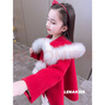 LENAKIDS 雙面羊毛大衣狐貍毛90白鴨絨女童羽絨服24122501 新年紅【雙面70羊毛大衣】 130 碼(身高125-135cm) 曬單實拍圖
