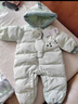 巴拉巴拉童裝嬰兒羽絨服連體衣寶寶2025新款冬裝加厚保暖哈衣爬服萌趣造型 綠色恐龍-白鴨絨 100 cm-充絨量107g 曬單實(shí)拍圖