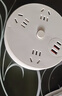 圓盤(pán)桌面多功能插座帶線(xiàn)插板帶USB接口手機充電插頭接線(xiàn)板排插 圓盤(pán)3位帶USB+1.8米 曬單實(shí)拍圖