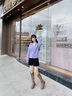 Teenie Weenie小熊女裝毛針織衫2025秋新款舒適寬松學(xué)院風(fēng)V領(lǐng)毛衣 紫色 S 曬單實(shí)拍圖