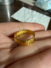 中銀億金錘紋黃金戒指女男足金古法對戒求結婚生日情人節禮物送女友老婆 足金祥云錘紋戒指男款 金重約5.7g 曬單實(shí)拍圖