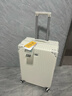 SOO行李箱多功能箱包拉桿箱學(xué)生大容量旅行密碼箱皮箱杯架白色26英寸 曬單實(shí)拍圖