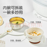 世喜嬰兒輔食碗蒸蛋寶寶喝湯吸管碗新生兒0-6個(gè)月兒童不銹鋼吸盤(pán)碗 曬單實(shí)拍圖