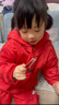皮爾卡丹兒童冬季棉服套裝女童加絨加厚洋氣兩件套女寶寶冬裝保暖新年棉衣 紅色 120 cm 曬單實(shí)拍圖