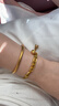 奢贊999足金胖福小金坨黃金五帝錢(qián)幣手鏈女金坨坨轉運珠編繩棕色手繩 【足金】金重1.3-1.4g 編繩手鏈 曬單實(shí)拍圖