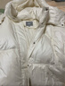 對白設計感短款連帽羽絨服女2025冬裝新款面包服90白鴨絨保暖外套 月光白 S 曬單實(shí)拍圖