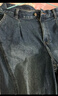 森馬（Semir）牛仔褲女腰帶遮肉寬松錐形褲顯腿長(cháng)秋季分割磨毛長(cháng)褲103524124006 曬單實(shí)拍圖