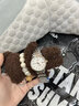 流浪琴撫時(shí)尚女士手表機械表超薄夜光輕奢韓版腕表簡(jiǎn)約潮流女表韓版 玫金白面 曬單實(shí)拍圖