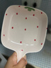 草莓陶瓷碗勺家用高顏值米飯碗少女心甜品碗釉下彩餐具套裝 【4件套】手柄碗+手柄盤(pán)+碗+勺 曬單實(shí)拍圖