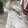 無(wú)印良品（MUJI） 女式 蓬松棉服立領(lǐng)大衣 外套女款冬裝25年秋冬新品女裝 象牙色 S (155/80A) 曬單實(shí)拍圖