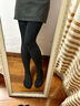 寶娜斯打底褲女加絨光腿神器秋冬棉豎條加厚保暖瘦腿光腿連褲襪保暖褲 深灰-130G無(wú)絨 均碼 普通款【推薦155-168cm】 曬單實(shí)拍圖