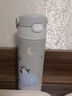 膳魔師（THERMOS）兒童保溫杯316L不銹鋼吸管杯帶杯套手提小學(xué)生上學(xué)外出便攜杯TCKL 曬單實(shí)拍圖