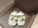 京悠雨日本靜音棉拖鞋情侶家居一對2025新款冬季室內加絨加厚毛毛拖男女 米色+灰色【級-A類(lèi)材質(zhì)-無(wú)甲醛】 36-37 女+男40-41 【偏小一碼】 曬單實(shí)拍圖