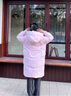BOSIDENG25新款羽絨服女中長(cháng)款90絨連帽時(shí)尚休閑厚冬季保暖外套B250245252 櫻花蜜粉1925 XS 155/80A 體重約100斤以?xún)?曬單實(shí)拍圖
