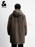 杰克·瓊斯（JACK&JONES）男裝冬季新款百搭日常棉服高領(lǐng)連帽外套通勤休閑長(cháng)款225409037 E08深棕色 XL （185） 曬單實(shí)拍圖