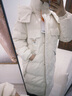 雪中飛長(cháng)款羽絨服女士2025新款可脫卸帽子潮流時(shí)尚通勤保暖外套米色S 曬單實(shí)拍圖
