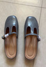 意爾康女鞋復古博肯半拖鞋時(shí)尚學(xué)院風(fēng)葫蘆頭樂(lè )福涼鞋 31080W 藍色39 曬單實(shí)拍圖