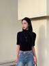 Jay山茶花毛衣鏈女掛件衣服配飾長(cháng)款項鏈吊墜掛繩掛飾送女友生日禮物 【品牌禮盒】黑色 曬單實(shí)拍圖