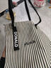 幻鯊2025新款帆布手提單肩包包女時(shí)尚條紋大容量購物袋休閑通勤托特包 飄帶條紋【經(jīng)典黑】 曬單實(shí)拍圖