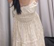 森馬（Semir）連衣裙女設計感肌理浪漫2025新款夏季甜美花邊碎花吊帶裙森系 黃色調00333 M 曬單實(shí)拍圖