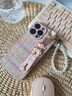 素洛適用蘋(píng)果16promax手機殼小香風(fēng)彩色編織iPhone15pro腕帶皮質(zhì)珍珠手鏈14高級感時(shí)尚13好看女款防摔 【彩色】腕帶粉色金屬熊+珍珠手鏈 iPhone 14 Pro Max 曬單實(shí)拍圖