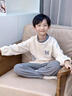 G.DUCKKIDS兒童裝男童睡衣款家居服加絨大童加厚珊瑚絨男孩法蘭絨2024新款 灰色 130cm 曬單實(shí)拍圖