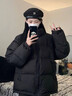 啄木鳥(niǎo)（TUCANO）潮流純色棉服男冬季新款棉衣短款立領(lǐng)棉襖加厚保暖外套百搭面包服 HM24549黑色 【潮流時(shí)尚】 XL 【建議130-150斤】 曬單實(shí)拍圖