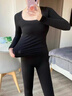 芬騰莫代爾新疆棉女士保暖內衣秋衣秋褲套裝修身打底衫打底褲肌底衣女 黑色-棉莫圓領(lǐng)套裝 XL (170 推薦115-125斤) 曬單實(shí)拍圖