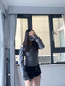妙奕嘉灰色露肩上衣長(cháng)袖針織衫女打底衫2025新款內搭可外穿修身t恤辣妹 灰色不規則露肩蝴蝶結針織衫 均碼 【建議115斤內】 曬單實(shí)拍圖