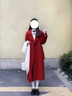 SXMM國際一線(xiàn)品牌雙面羊絨大衣酒紅色羊絨女式中長(cháng)2025羊毛過(guò)膝外衣 酒紅色 S 105-120斤 曬單實(shí)拍圖