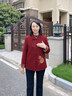 唐致中老年60歲70媽媽中式國風(fēng)春秋季毛呢外套女老人奶奶太太呢子衣服 紅色 XL 【建議106-115斤】 曬單實(shí)拍圖