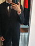 羅蒙西服套裝男士商務(wù)修身西裝男職業(yè)正裝小西服新郎伴郎結婚禮服外套 黑色雙扣【西服+西褲+襯衫】 XL /175【115-130斤】+7件禮品 曬單實(shí)拍圖