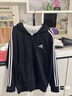 adidas休閑連帽拉鏈夾克外套男裝秋季阿迪達斯官方輕運動(dòng)GK9032   黑色/白   XL 曬單實(shí)拍圖