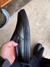 回力一腳蹬男鞋秋季皮面男士休閑皮鞋子男青中年廚房師工作防滑防水鞋 黑色 42 曬單實(shí)拍圖