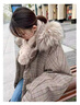 DXOTchic大毛領(lǐng)格子棉衣冬季外套女韓版寬松學(xué)生面包服原宿風(fēng)加厚棉襖 咖啡色-帶毛領(lǐng) L 110-125斤 曬單實(shí)拍圖
