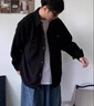OLJ輕奢高檔品牌白襯衫男長袖春秋新款工裝翻領襯衣男士外套 黑色【禮盒裝】 XL (140-160斤) 曬單實拍圖