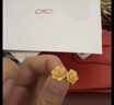 CRD克徠帝黃金耳釘牡丹花足金耳飾女花開(kāi)富貴足金999實(shí)心節日禮物 4.6g 曬單實(shí)拍圖
