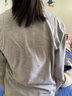 品詩(shī)歌人小圓領(lǐng)純棉打底衫女秋冬新款長(cháng)袖t恤衫純色百搭內搭上衣秋打底衫 灰色秋衣女 L 105-125斤 曬單實(shí)拍圖