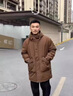 皮爾卡丹（pierre cardin）長(cháng)款羽絨服男2025年最新款高端輕薄款派克服冬季小個(gè)子潮流外套  卡其色+兔毛羽絨內膽 【高品質(zhì)羽絨】 XL 175 曬單實(shí)拍圖