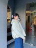 森馬（Semir）羽絨服女中長(cháng)款花苞輕薄三防2025新款oversize插肩袖冬裝防風(fēng) 奶白（白鴨絨）10501（特寬松介意可拍小一碼） M 曬單實(shí)拍圖