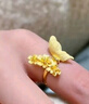 中國黃金（CHINA GOLD）雙生花蝴蝶黃金戒指女款足金飾立體活口指環(huán)情人節生日禮物送女友 【今/次日達】雙生花蝴蝶戒指 約2.6g 曬單實(shí)拍圖