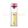 希諾（HEENOOR）抗菌玻璃杯雙層透明水杯女高顏值過濾泡茶杯子XN-9506K粉色 300mL 曬單實拍圖