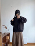 普戈斯GTAL美式短款教練飛行員夾克男款春秋季復古高級感廓形立領(lǐng)棒球服 黑色 均碼 3XL適合170-190 曬單實(shí)拍圖