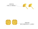 周大福 爆閃方糖黃金耳釘(工費(fèi)320)約3g F229665 曬單實拍圖