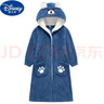 迪士尼（Disney）3-15歲秋冬兒童睡袍法蘭絨加厚加長(cháng)寶寶睡衣男童珊瑚絨浴袍親子家 海藍色小腳丫袍 170碼（XL） 曬單實(shí)拍圖